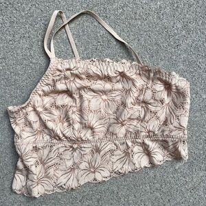 Aerie A Symmetrical Beige Lace Bralette